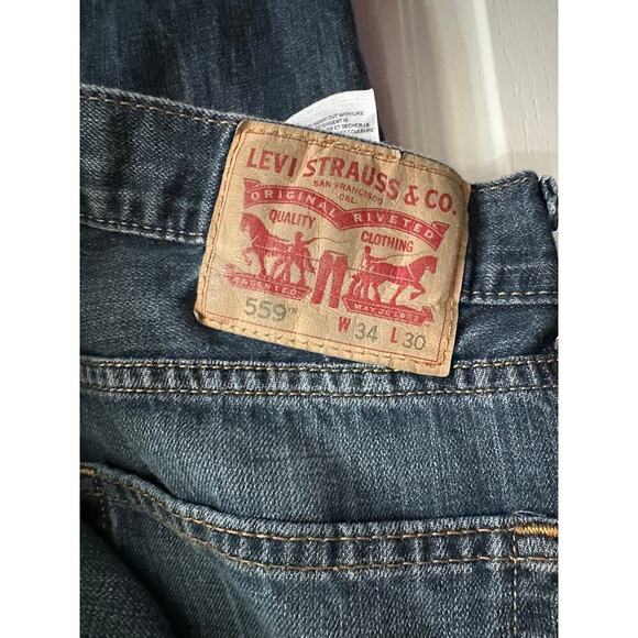 Levi's 559 Men's Blue Relaxed Fit Straight Leg Denim Jeans Size 34/30 - Picture 6 of 7